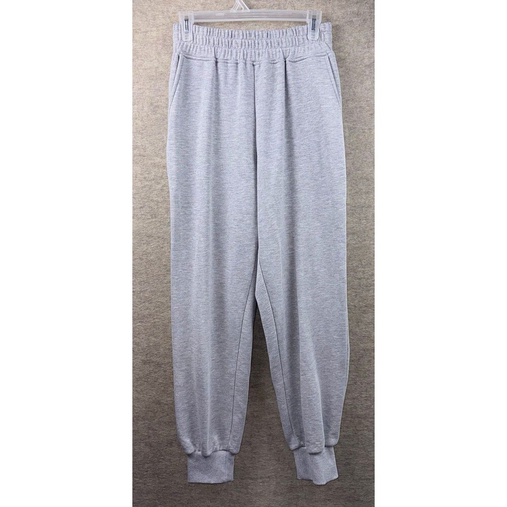 YOT Women’s Gray Knit Jogger Pants Solid Tapered Leg Mid Rise Size S